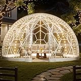 VEVOR Gartenkuppel, 4,57x2,9 m großes transparentes Blasenzelt für 10–14 Personen, geodätisches Kuppelgewächshaus mit Fenster, PVC-Iglu-Zelt für Hinterhof, Terrasse, Camping, Party, Hochzeit