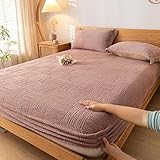 Erdungs-Spannbettlaken, leitfähiges Filament, Milch-Fleece, antistatisch, Anti-Falten, passend für Matratzen von 200 x 220 cm