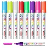 Vinabo Kreidestifte für Tafel Abwaschbar, Wendespitze Kreidestifte für Fenster, Tafelstifte Abwischbar, Whiteboard Marker für Glas, Spiegel, Holzbretter – 8 Farben