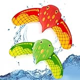 QLEUIFT Teufel Fisch Schwimmbad Spielzeug, Wasserspielzeug Kinder, Pool Spielzeug, Tauchringe für Kinder, Tauchspielzeug, Wasser Spielzeug für Swimmingpool, Unterwasser Glider (2 PCS Rot und Grün)