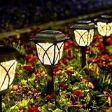 GIGALUMI Solarlampen für außen, 6 Stück LED Solar Gartenleuchten, solarbetriebene Lichter für Garten, Terrasse, Balkon, Landschaft, Gehweg, Pfad (Warmweiß)