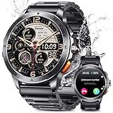 SLOKSFil 2025 Smartwatch Herren mit ET/HRV/SIRI 1,43' AMOLED Fitnessuhr Herren mit Telefonfunktion/24H Herzfrequenz/SPO2/100+ Sportmodi/IP68Wasserdicht /Schlafmesser/für Android iOS