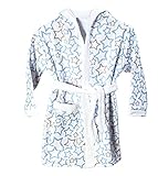 Ti TIN - frottee Kinderbademantel, 80 bis 92 cm | Bademantel für Kinder bis 2 Jahren, aus 100% Baumwolle, Babybademantel mit Sternendruck, blau