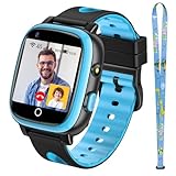 TotsyFun 4G Smartwatch Kinder mit langanhaltender Video & Phone Call, Kids Smartwatch mit IP68 Wasserdicht, SOS, GPS, WiFi, Schrittzähler, Schulmodus für Jungen Mädchen 5-14 Jahre Geschenk (Blau)