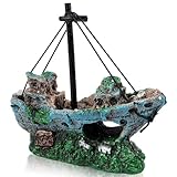 Aquarium Deko, Aquarium Harz Boot Ornament - Schiffbruch Dekoration, Versunkene Schiff Ornament, Aquarium Ornament für Süßwasser & Meerwasser, Fischdeko, Zubehör, Geschenk für Aquarienfreunde