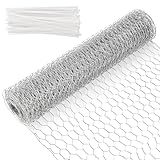 Cieex Kaninchendraht, 0.4 x12 m Hasendraht Drahtzaun, Maschendraht Verzinkt, Hühnerdraht Feinmaschig, Dechseckgeflecht für Tierzäune, Handwer ksartikel und Gemüsegarten