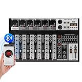 NEW BAXS Professioneller Audio-Mixer, 6-K-Audio-Schnittstelle, Soundboard-Mischpult, System mit Monitor, 16 DSP, DJ-Bluetooth-Mixer, Reverb-Effekt + 48 V Phantom für