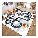 BONAKE Kinderteppich Spielteppich Straßenteppich Stadt Kinderzimmer Häuser Autoteppich Für Jungen Und Mädchen ( Size : 60*90cm )