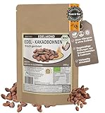 Geröstete Bio Kakaobohnen - Fair Trade, Cadmium geprüft, 200g frische Bio-Röstung - Verführerischer Edelmond AAA Edelkakao