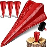 MASKO® 3X Spaltkeil Set aus Carbon-Keil Spaltgranate Für Holz Holzspaltkeil Holzspalter Fällkeil Scheitkeil Drehkeil Spaltwerkzeug Keil (3X Spaltgranate)