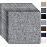 Teppichfliesen Selbstklebend 30x30cm - 10 Stück Set - 0.9m² - Teppich Fliesen mit Rückendeckung, Selbstklebend Teppichboden, Strapazierfähiger Teppich Bodenbelag für Wohnung, Büro, Gewerbe, Hellgrau