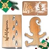 Wichtelschablone Fußabdrücke, Wichtel Schablone Zubehör Weihnachten, Wichtel Schablone Fenster, Weihnachtswichtel Zubehör, Wichtel Fußabdrücke, Weihnachtswichtel Zubehör Holz Weihnachten Deko für Böd