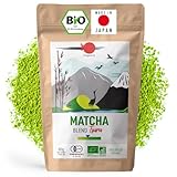 ORIGEENS Japanischer Bio Matcha Pulver Tee Tsuru (Latte Mild) - Blend Shizuoka und Kagoshima - Matcha Tee Bio 80g-Beutel
