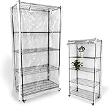 okcool Wasserdichte Regalabdeckung, transparente Drahtregalabdeckung mit Reißverschluss, transparentes PVC, klar sichtbar. (Passend für Regale mit den Maßen 121,9 cm B x 45,7 cm T x 182,9 cm T x 182,9