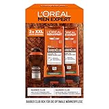 L'Oréal Men Expert Pflegeset für Männer, Geschenkset mit XXL Duschgel und Deoroller, Geschenke für Herren inklusive Bodywash und Deo Roll-On mit Zedernholzöl, Barber Club, 2 x 400 ml, 1 x 50 ml