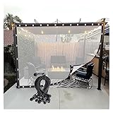 Wasserdichte Seitenteile aus weichem Glas mit Ösen für Pergola, Pavillon, Gartenvorhang, Kunststoff-Trennwand (transparent, 2 x 3 m)
