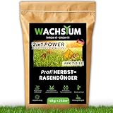 Rasendünger 10kg Herbst, organisch mineralisch, Kalium Dünger für starke Wurzeln macht den Rasen winterfest mit Langzeitwirkung, Profi Nährstoffformel, Herbstrasendünger, 2in1 Power, WACHSTUM, Turbo