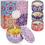 4 StüCk Duftkerzen Geschenkset, Mini Duftkerzen Set, NatüRliches Sojawachs Kerzen Duft für Geburtstag Weihnachten Muttertags Geschenke