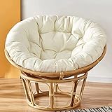 XINYUWZ Papasansessel Kissen,Rund Papasan Sessel,Polster Für Papasansessel,Auflage,Polyrattan Sessel Hängesessel Kissen Papasan Stuhlkissen Durchmesser 110cm,Weiß