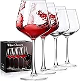 ParaCity Weingläser 4er Set, mundgeblasene Weingläser Set, Burgunder Weißweingläser und Rotweingläser, 470ML Weingläser für Damen, Herren, Hochzeit und Geburtstag