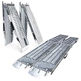 VOUNOT® 2 x Faltbare Auffahrrampe, Laderampen 400 kg max Faltrampe für Motorrad, Anhänger, Rasenmäher, Rasentraktor, 180 x 23X 4.5cm