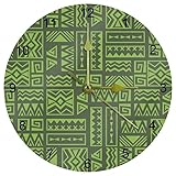 25,4 cm Bohemia Boho Grün Wanduhren leise nicht tickende arabische Ziffern für Zuhause/Küche/Büro/Schule Uhr