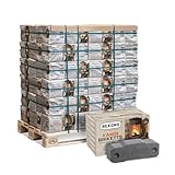 PALIGO Braunkohlebriketts 10kg x 90 Gebinde 900kg 1 Palette Kaminbriketts Ofenbriketts Braunkohle Brikett Bündel Kohle Gluthalter Rekord