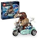 LEGO Harry Potter Hagrids und Harrys Motorradtour, bewegliches Motorrad Spielzeug mit Beiwagen & Hedwig Minifigur, Geburtstagsgeschenk für Zauberwelt Fans, Jungen und Mädchen ab 9 Jahren 76443