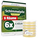 Schimmeltest Wohnung – Schimmeltester für 6 Räume – Schimmelpilz Schnelltest mit Nährboden zur Einschätzung der Raumluft