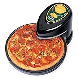Presto 03434 Pizzaz Plus Drehbackofen - 12 Zoll, Pizzaofen auf der Arbeitsplatte, Antihaftblech, Ober- und Unterhitzungselemente, leicht zu reinigen, grün/gold