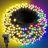 ARKOCHIC 100M Lichterkette außen, 1000 LED Lichterkette Weihnachtsbaum außen innen mit Fernbedienung,11 Modi wasserdicht Weihnachtsbeleuchtung aussen für Garten Balkon Hochzeit, Warmweiß/Bunt