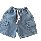 Generisch Mädchen Jeans Shorts für Kleinkinder Kinder mit dehnbarem Bund bequemem Sommer Spieloutfit pflegeleichter Qualität