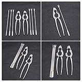 COLLBATH Set 2tlg Nussknacker Langustenschäler Beschuss Fleisch-grillzange Mit Rädern Fischschupperbürste Hummer-kit Krabbenwerkzeuge Zum Krabbenhämmer Und Werkzeuge Schließe Silver