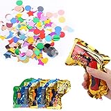 Creaher Party Popper Konfettikanone 5 Stück, Party Confetti Kanone Set, Konfetti Bombe Pistolen Konfetti Pistole für Geburtstage Silverster Hochzeit Party