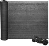 casa pura Zaunblende in Fachhandel-Qualität - anthrazit, 1,8m x 6m effektiver Sichtschutz, Windschutz, Schattiernetz für Sportplatz, Garten, Maschendrahtzaun - Tennisblende