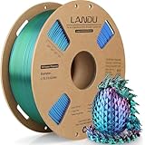 LANDU Silk PLA Filament Tricolor Silk PLA Filament 1,75mm 1kg 3D Drucker Filament 3 Color PLA Filament Silk Hochglänzende Oberfläche Maßgenauigkeit +/-0.02mm,Rot Blau Grün