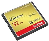 SanDisk Extreme CompactFlash Speicherkarte 32 GB (Für DSLR-Kameras, UDMA7, Schreiben mit 85 MB/s, Übertragen mit 120 MB/s, VPG-20 für Full-HD-Video)