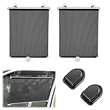 2PCS Sonnenschutz Auto Baby Sonnenblende Auto Auto-Sonnenschutz Rollo mit 6 Saugnäpfen und 2 Haken Rolle Vorhang Visier UV Schutz Rollfunktion für Kinder Haustiere Erwachsene Küche Büro Auto 40*60CM
