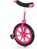 Einrad 16 Zoll Für Anfänger, Kinder Und Erwachsene Verdicktes Kinder-Wettkampf-einrad-laufrad Mit Verstellbarem Sitz Aus Aluminiumlegierung Lock, Pink