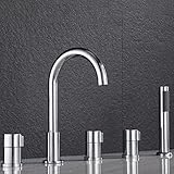 Bad Duschmischer Tap 5 Einheiten Bademixer -Wasserhähne mit Duschmischer Wasserhahn Badewanne Tap Dusch Set Badewanne Tap Duschbadewanne Tap für Badezimmer Chrom