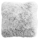 Stephans Möbelbörse Fellkissen Kissenbezug mit Füllung - Sofakissen, Couchkissen, Kuschelkissen, Dekokissen - Couch Stuhl Sofa Wohnzimmer Schlafzimmer deko modern waschbar - Grau - 45x45cm (Grau)