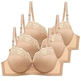 CSYX BHS Damen mit Bügel 3er Pack Klassische BH Set Komfort Nahtlos Push Up Sport BH mit Verstellbarem Bustier Starker Halt Trainings Schlaf BHS Große Brüste Unterwäsche Gepolstert für Alltag Yoga