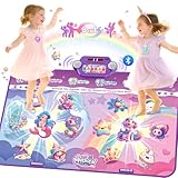 2025 Upgraded Bluetooth Tanzmatte für 2 Kinder, 2-Spieler Interaktiv tanzmatten (4 Upgraded-Modi), Merman&Unicorn Kindertanzmatten mit LED Batterie box, Geburtstag Geschenk für Mädchen/Jungen3-12,Pink