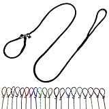 Retriever Hundeleine/Agility Leine/Moxonleine mit Zugstopp 1,30m / 1,50m / 1,70m / 2m für kleine Hunde/mittlere und große Hunde bis 50 KG (1,30m kleine Hunde (8mm), Schwarz)