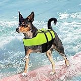 NAMSAN Hundeschwimmwesten Schwimmweste für Hund Tragbar Aufblasbar Rettungswesten für Kleine/Mitte/Groß Hunde, Grün-M