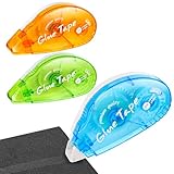 3 Stück Kleberoller, 8mm x 8m Fotokleber Doppelseitiges Klebeband Transparent Klebemaus Glue Roller für DIY Scrapbooking Umschlag Geschenkverpackung