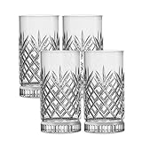 GENTOR Longdrinkgläser Set 4er – 460ml Trinkgläser aus Kristallglas – Glasklar & spülmaschinenfest – Cocktailgläser in Premiumqualität für Gin, Softdrinks & mehr (Design 2)