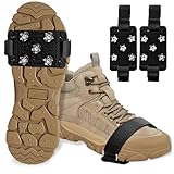 Spikes für Schuhe Winter, Anti Rutsch Schuhspikes Ice Schuhkrallen Eisspikes, Ice Klampen Steigeisen für Wanderschuhe, Spikes Schuhe Schuhkrallen mit 5 Zähne für Winter Wandern Schnee Eiswanderungen