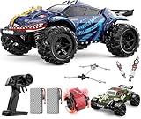 DEERC 9308E 1:16 All Terrain Fast RC Monster Truck 40 KPH RC-Autos, 4WD High Speed ​​Dinosaurier-Truck, 2,4 GHz Offroad-Fernbedienungsautos mit 2 Batterien, 2 Autogehäuse, Spielzeuggeschenk für Kinder