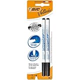 BIC Velleda Whiteboard-Stifte, trocken abwischbare Marker in schwarz, geruchsarm und mit widerstandsfähiger, dünner Spitze, 2 Stück